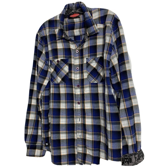 Mambo Australia Plaid Shirt Men’s L Casual Cotton Cargo Flip Cuffs - Picture 2 of 15